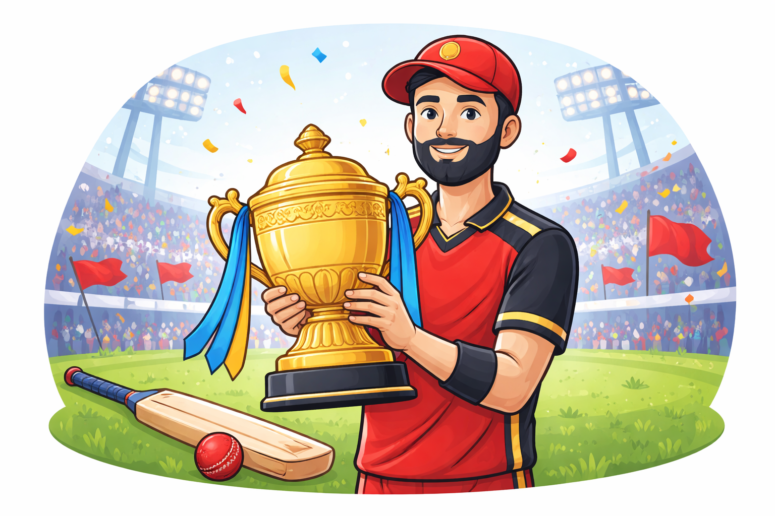 Cricket fan illustration